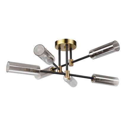 Плафониера TESSA 6xG9/5W/230V месинг/димчато черно