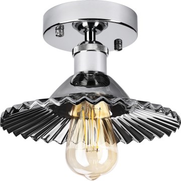 Плафониера TRISH 1xE27/15W/230V, лъскав хром/опушено черно