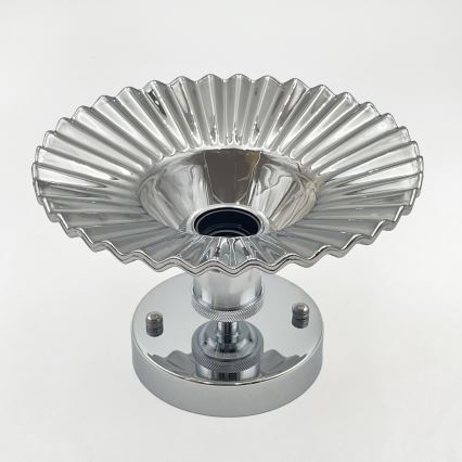 Плафониера TRISH 1xE27/15W/230V, лъскав хром/опушено черно