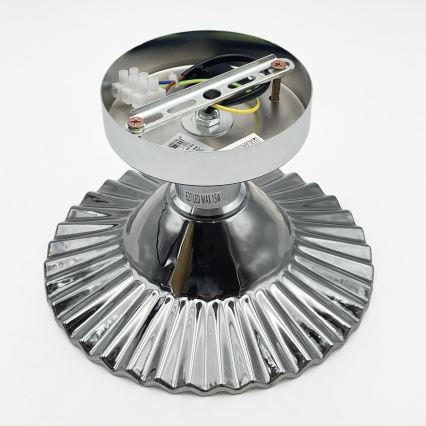 Плафониера TRISH 1xE27/15W/230V, лъскав хром/опушено черно