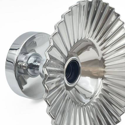 Плафониера TRISH 1xE27/15W/230V, лъскав хром/опушено черно