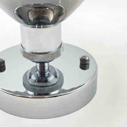 Плафониера TRISH 1xE27/15W/230V, лъскав хром/опушено черно