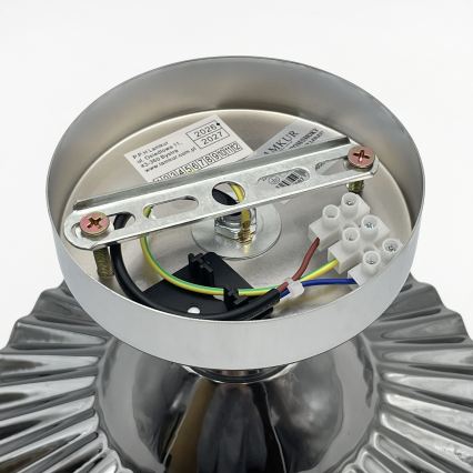 Плафониера TRISH 1xE27/15W/230V, лъскав хром/опушено черно