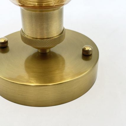 Плафониера TRISH 1xE27/15W/230V, златиста/димчато бежова