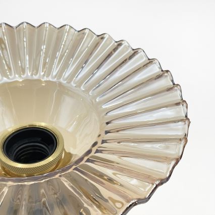 Плафониера TRISH 1xE27/15W/230V, златиста/димчато бежова