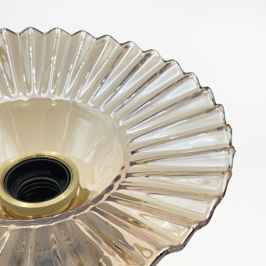 Плафониера TRISH 1xE27/15W/230V, златиста/димчато бежова