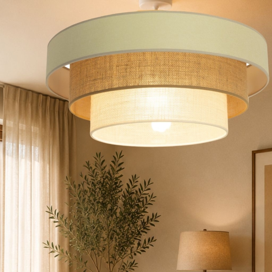 Плафониера WENTA 1xE27/60W/230V Ø 50 см бежова/юта