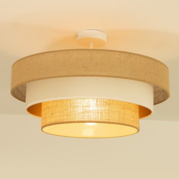 Плафониера WENTA 1xE27/60W/230V Ø 50 см юта/бежова