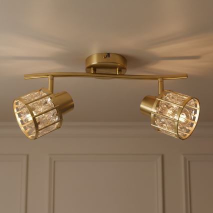 Плафониера ZAHARA 2xE27/10W/230V, златна