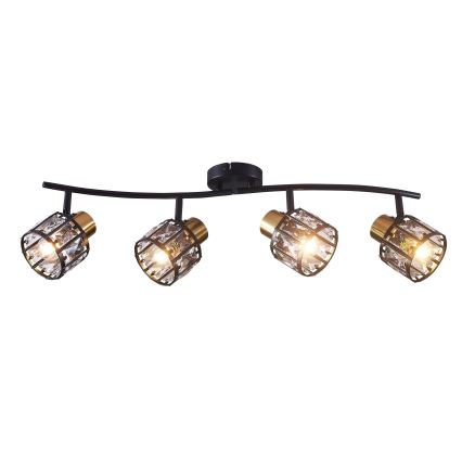 Плафониера ZAHARA 4xE27/10W/230V черна