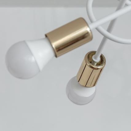 Плафонна лампа OXFORD 5xE27/15W/230V златисто/бяло