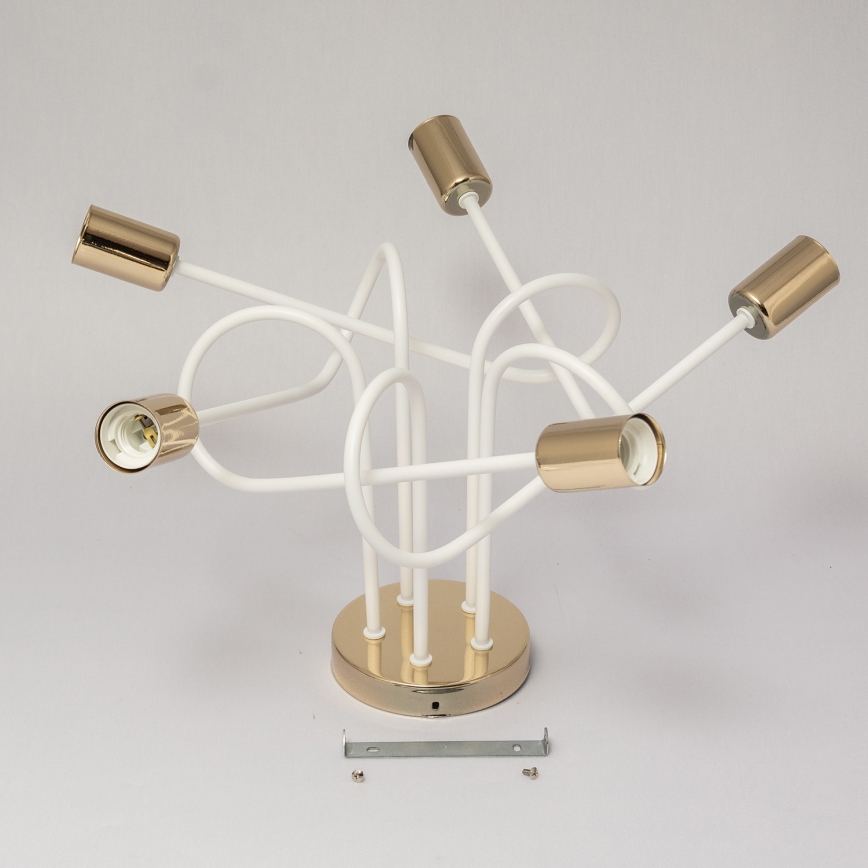 Плафонна лампа OXFORD 5xE27/15W/230V златисто/бяло