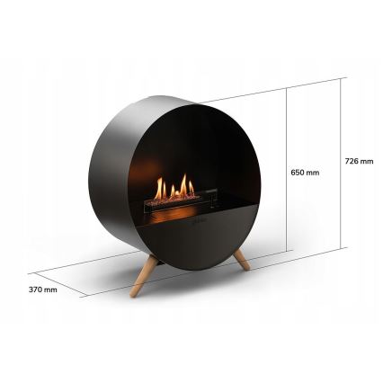 Planika - БИО камина с дистанционно управление 72,6x65 см 2,5kW/230V черен
