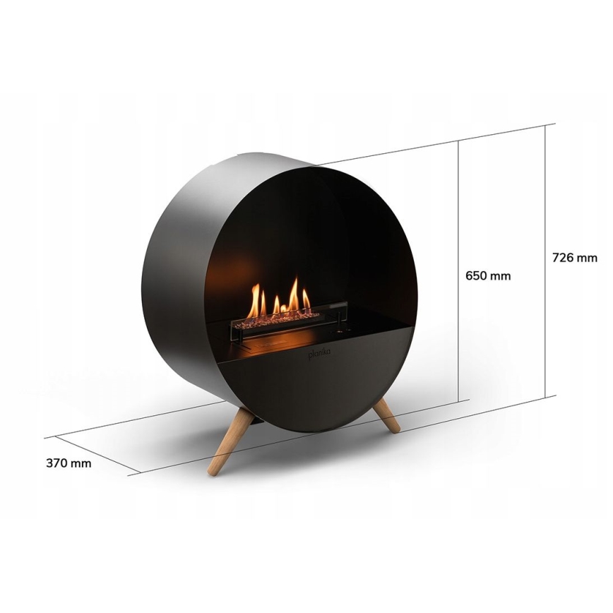 Planika - БИО камина с дистанционно управление 72,6x65 см 2,5kW/230V черен