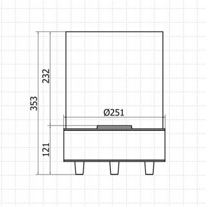 Planika - БИО камина 36,3x25,1 см 2,5kW черен