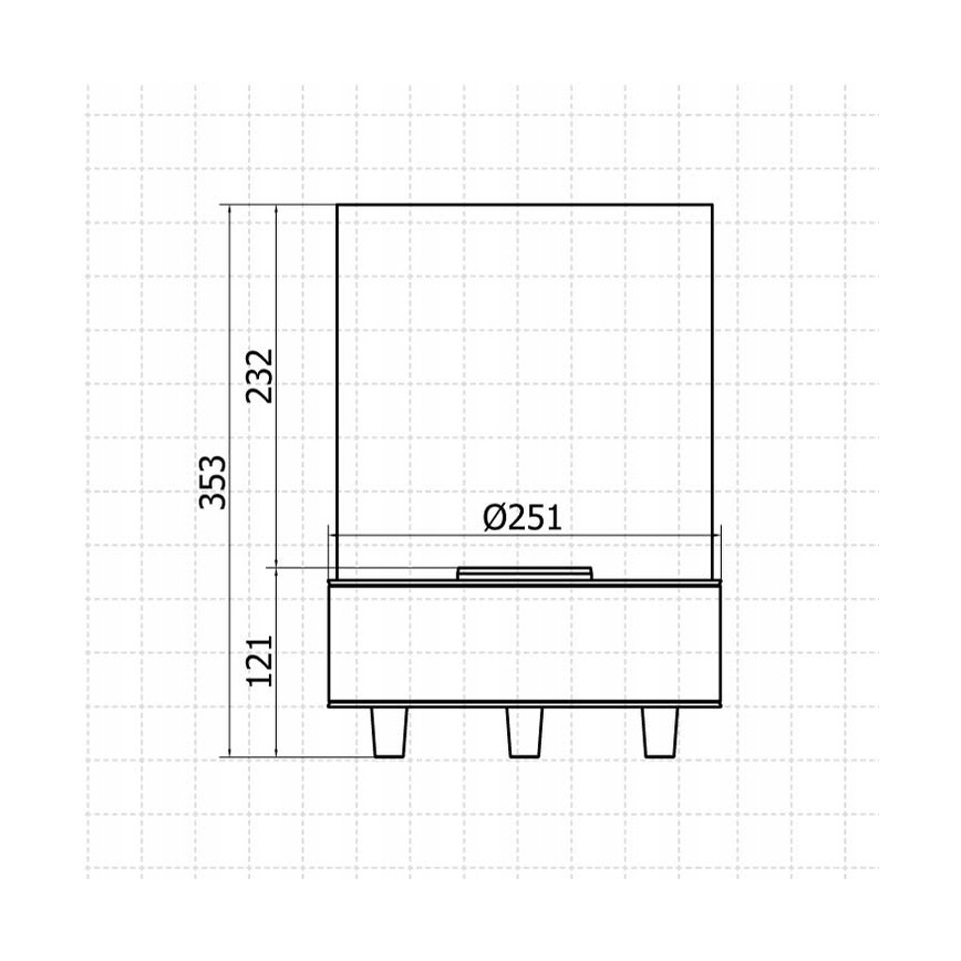 Planika - БИО камина 36,3x25,1 см 2,5kW черен