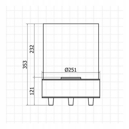 Planika - БИО камина 36,3x25,1 см 2,5kW бежов