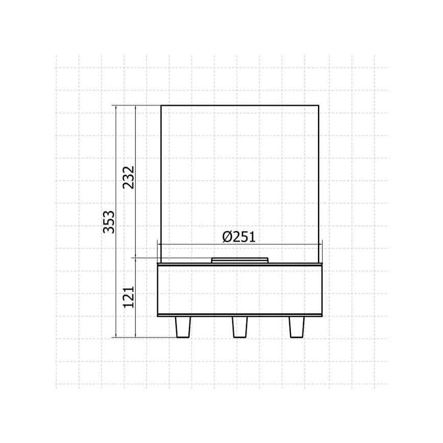 Planika - БИО камина 36,3x25,1 см 2,5kW бежов