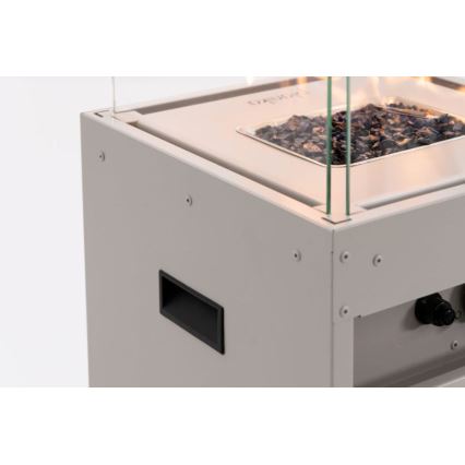 Planika - Екстериорен газ камина 142x36 см 8kW 1xAAA бял + защитно покритие