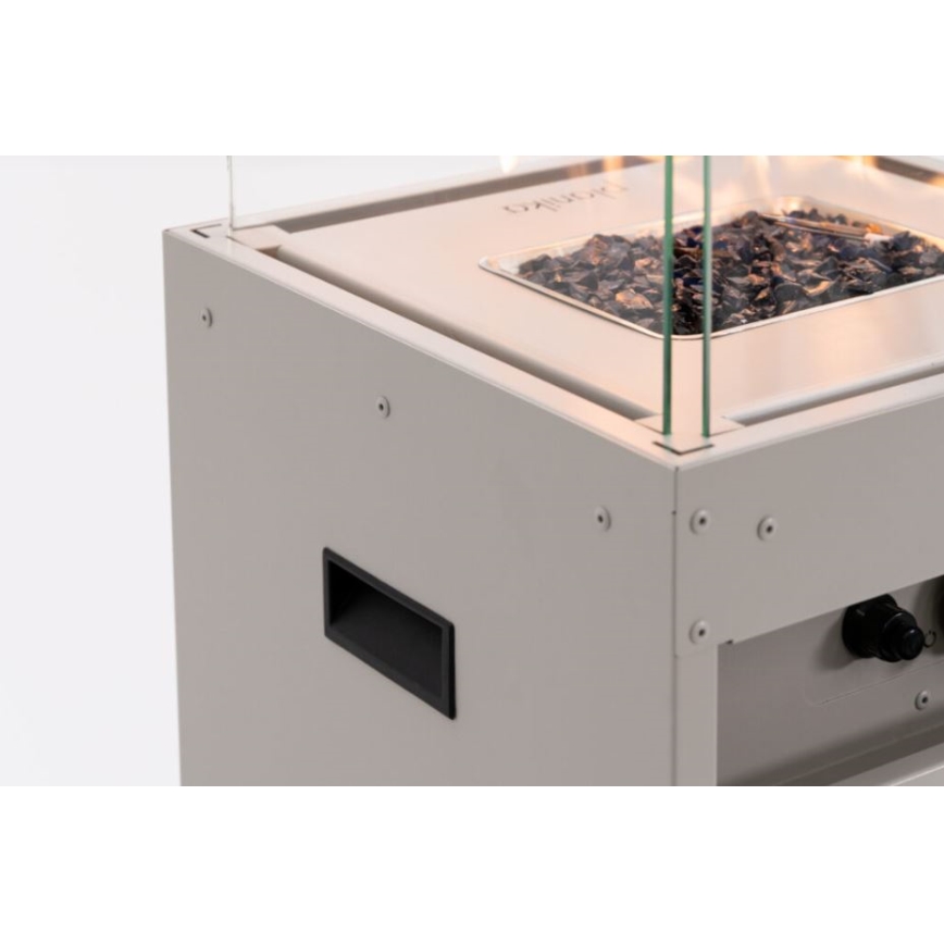 Planika - Екстериорен газ камина 142x36 см 8kW 1xAAA бял + защитно покритие