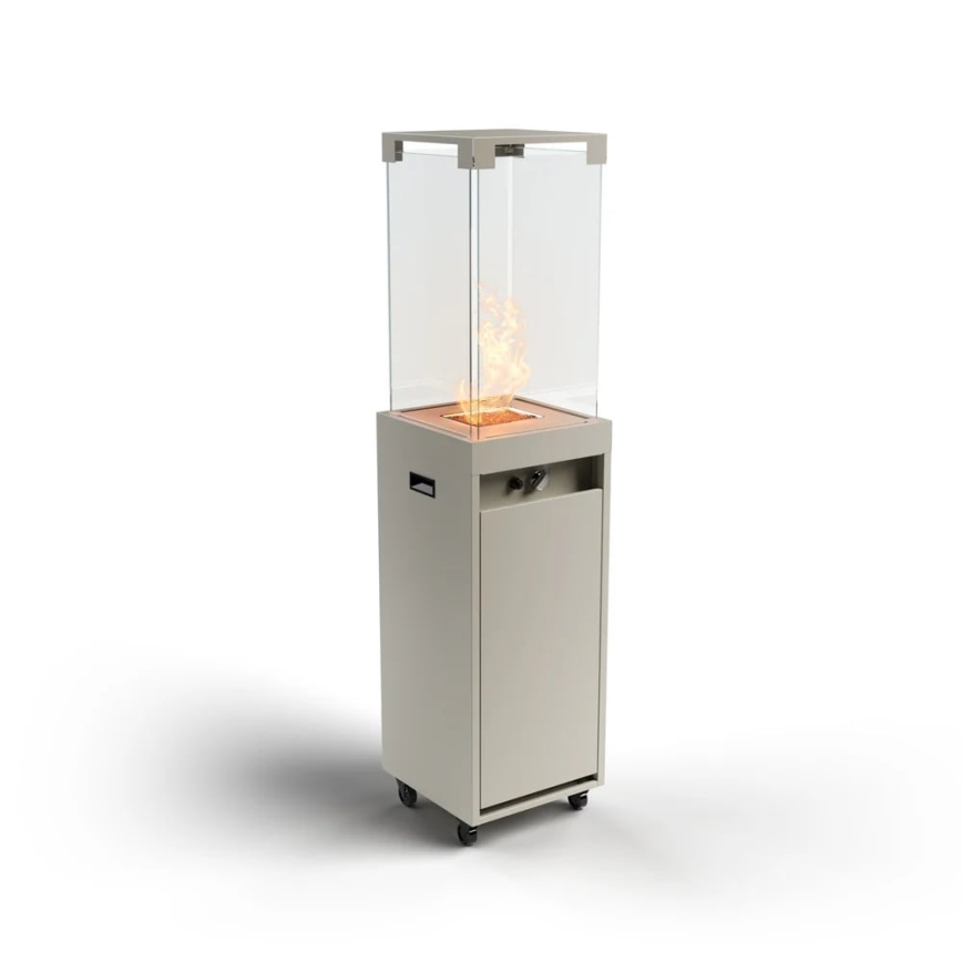 Planika - Екстериорен газ камина 142x36 см 8kW 1xAAA сив + защитно покритие
