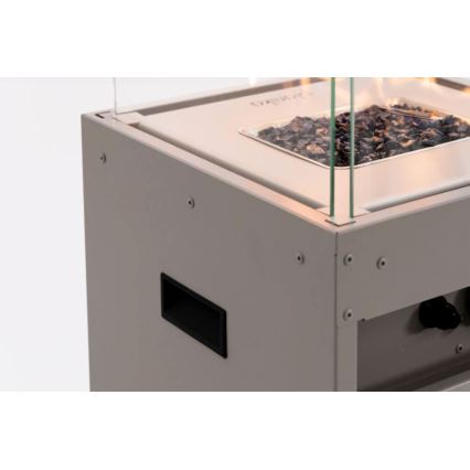 Planika - Екстериорен газ камина 142x36 см 8kW 1xAAA сив + защитно покритие