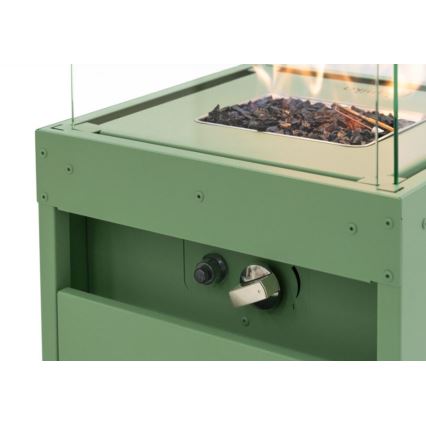 Planika - Екстериорен газ камина 142x36 см 8kW 1xAAA зелен + защитно покритие