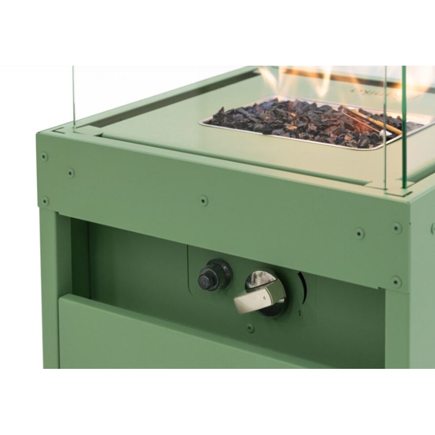 Planika - Екстериорен газ камина 142x36 см 8kW 1xAAA зелен + защитно покритие