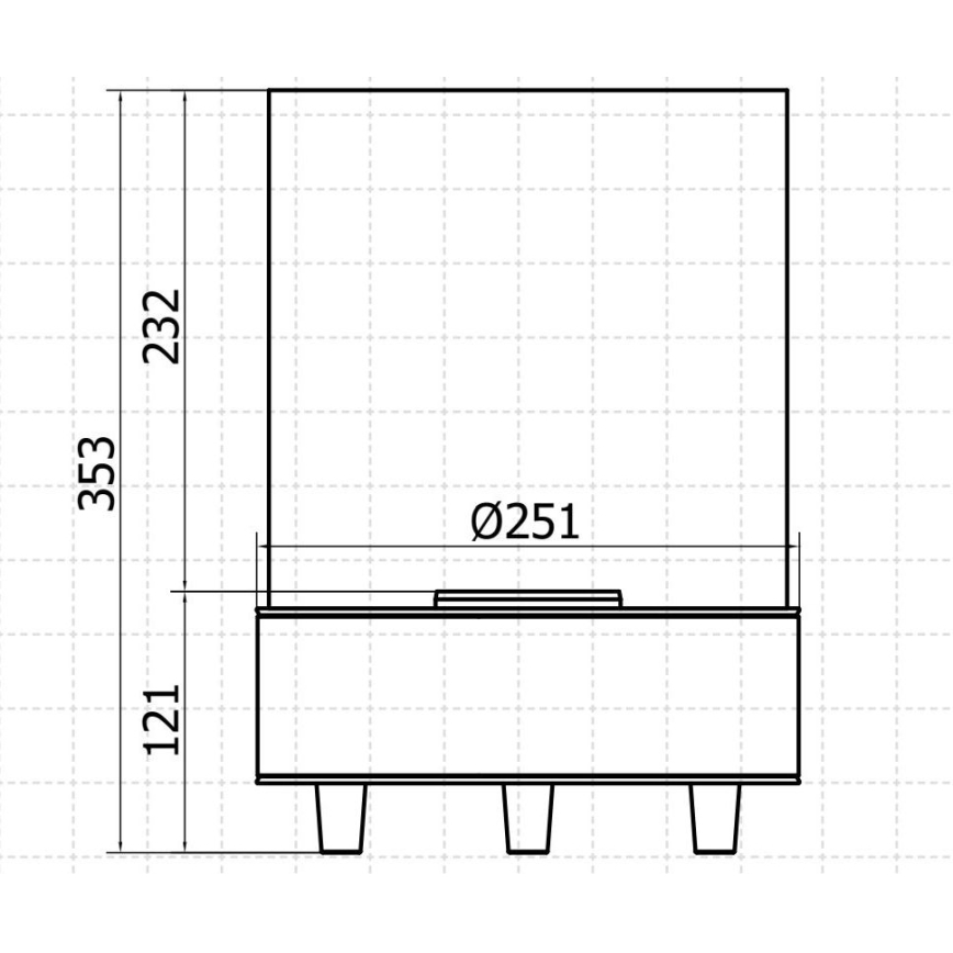 Planika - БИО камина 35,3x25,1 см 2,5kW черен