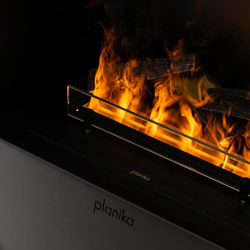 Planika - Камина на водна пара с дистанционно управление 72,9x65,3 см 125W/230V черен