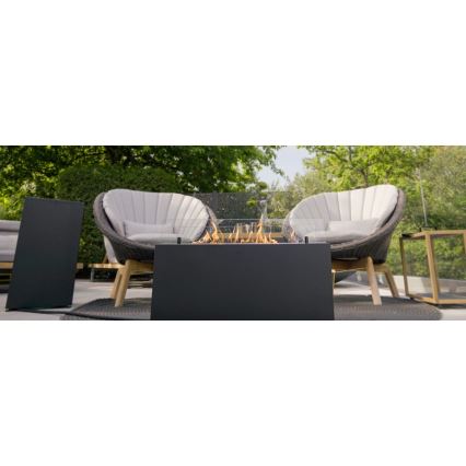 Planika - Екстериорен газ камина 41,4x69,8 см 10kW 1xAAA черен + защитно покритие