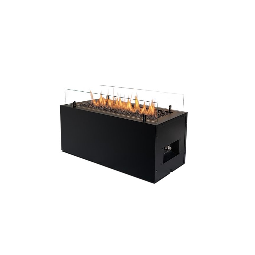 Planika - Екстериорен газ камина 41,4x69,8 см 10kW 1xAAA черен + защитно покритие