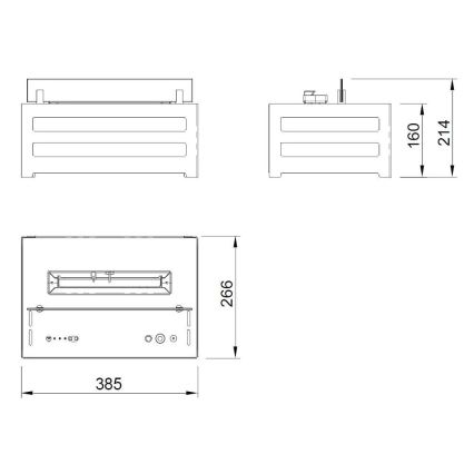 Planika - БИО камина с дистанционно управление 20,8x38,5 см 2,5kW/230V черен