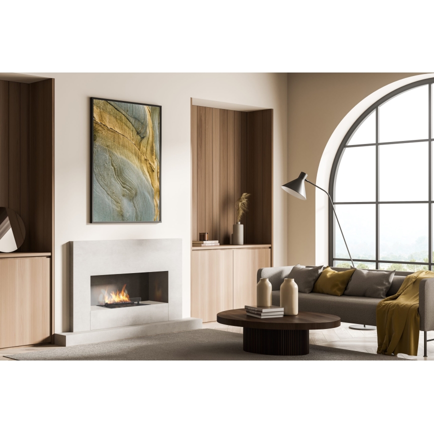 Planika - Вграден БИО камина с дистанционно управление 19,1x38 см 2,5kW/230V черен