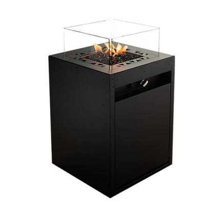 Planika - Екстериорен газ камина 79,7x48 см 10kW 1xAAA черен + защитно покритие