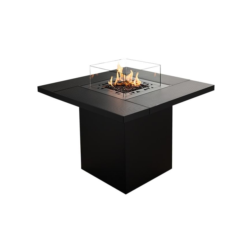 Planika - Екстериорен газ камина 79,7x90 см 10kW 1xAAA черен + защитно покритие