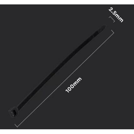 Пластмасови кабелни превръзки 2,5x100мм 100 бр. черни