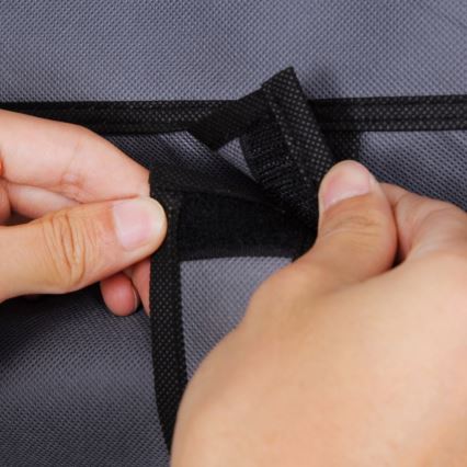 Платнен гардероб за съхранение MATIS 110x175 см с рафтове и лост за дрехи, сив