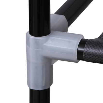 Платнен гардероб за съхранение с рафтове и лост за дрехи MATIS 150x175 cm черен