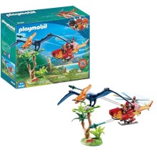 Playmobil - Детски конструктор helicopter with Pterodactyl 39 бр.