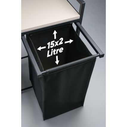 Плетен кош за пране 75x70 см, черен