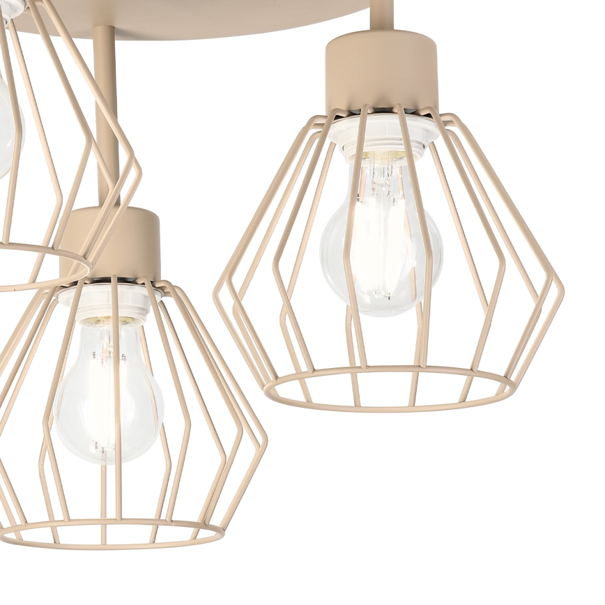 Плътно монтиран полилей AUDREY 3xE27/60W/230V бежов