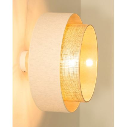 Плътно монтиран полилей NATIA 1xE27/60W/230V, диаметър 45 см, бял/кафяв