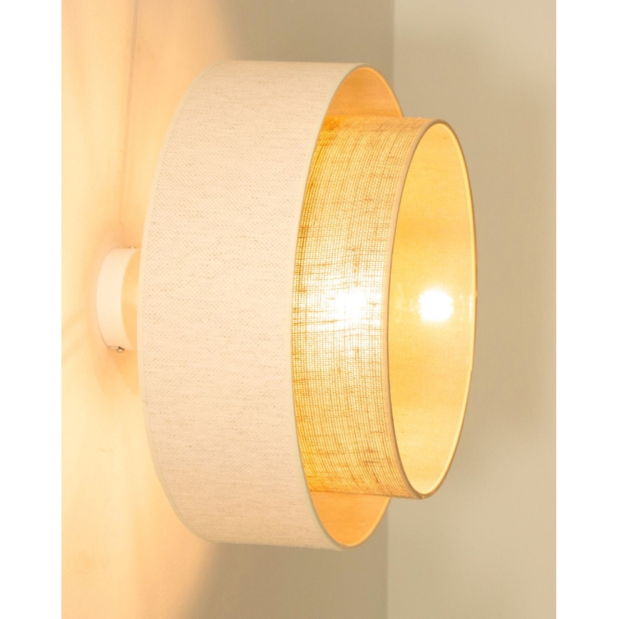 Плътно монтиран полилей NATIA 1xE27/60W/230V, диаметър 45 см, бял/кафяв