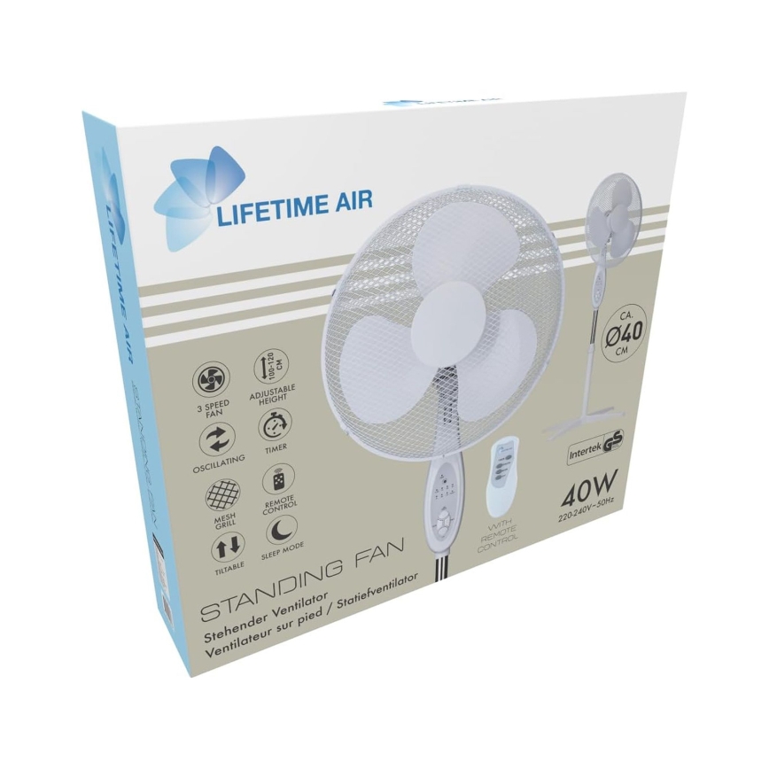 Подов вентилатор 45W/230V, диаметър 40 см, бял