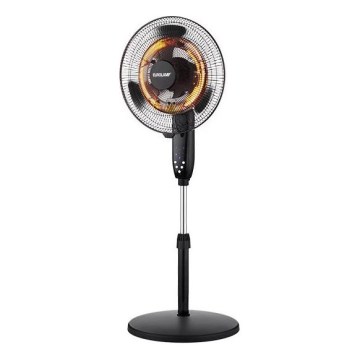 Подов вентилатор с нагревател 35W/2000W/230V, с диаметър 40 см, черен