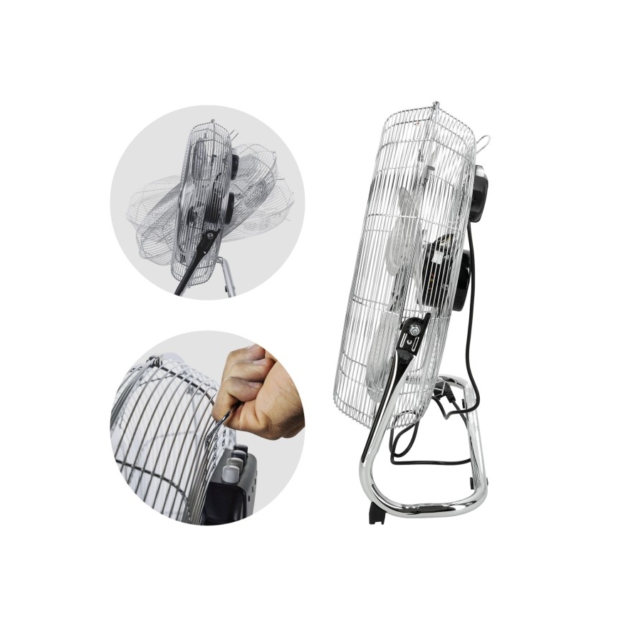 Подов вентилатор VIENTO 200W/230V, лъскав хром