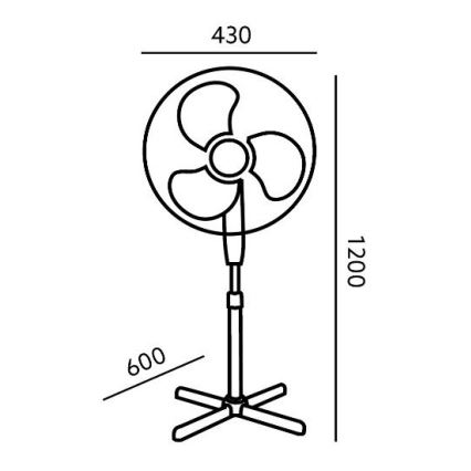 Подов вентилатор VIENTO 45W/230V бял