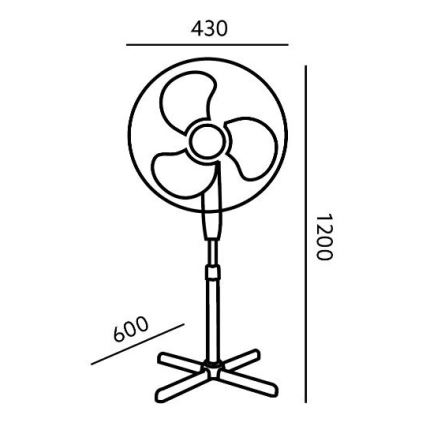 Подов вентилатор VIENTO 45W/230V черен