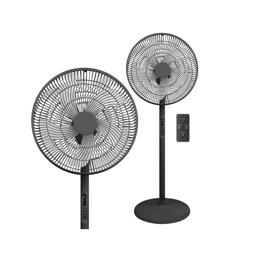 Подов вентилатор VIENTO-R 40W/230V, черен, с дистанционно управление